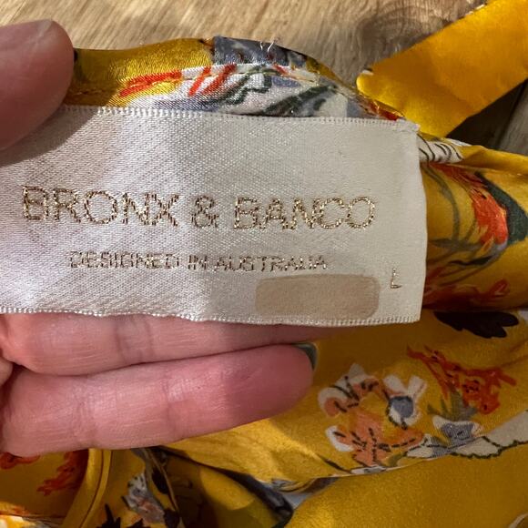 BRONX AND BANCO Women's Narciss Midi Dress Size L In Yellow - Picture 9 of 10